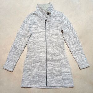 Kuhl Alaska Long Fleece Full Zip Sweater Jacket Women's SMALL Collared Mock Neck